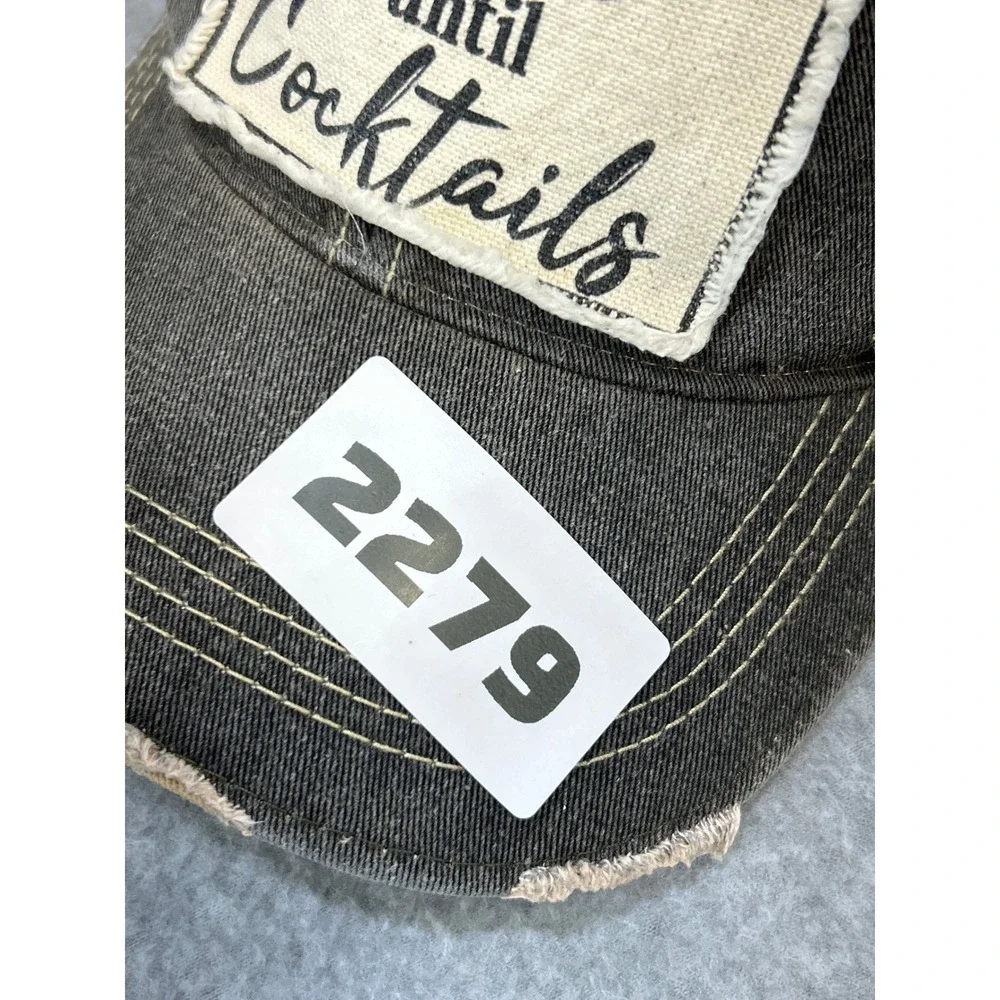 Coffee until Cocktails Womens Gray Trucker Hat Distressed Snapback OSFM